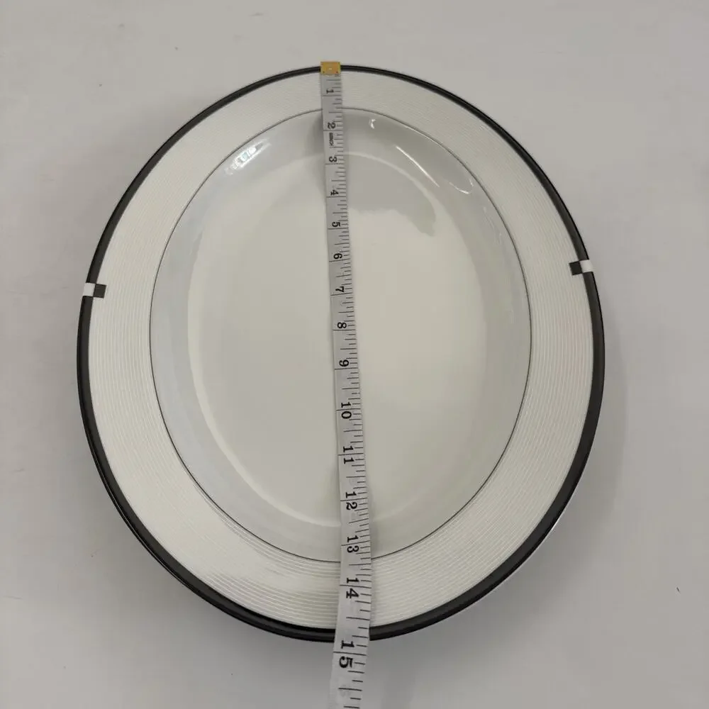 Vintage Mikasa Midnight L5542 Oval Serving Platter MCM Made in Japan